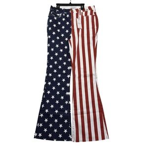 Judy Blue Women's High Waist Flare Jeans Stars Stripes Patriotic Denim Size 11